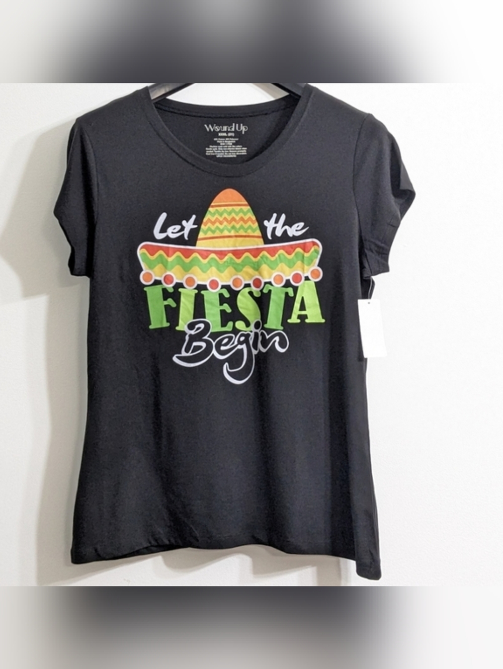 Fiesta Women's Graphic T-Shirt Sombrero Cinco De Mayo, Size XXL(21),Black, NWT